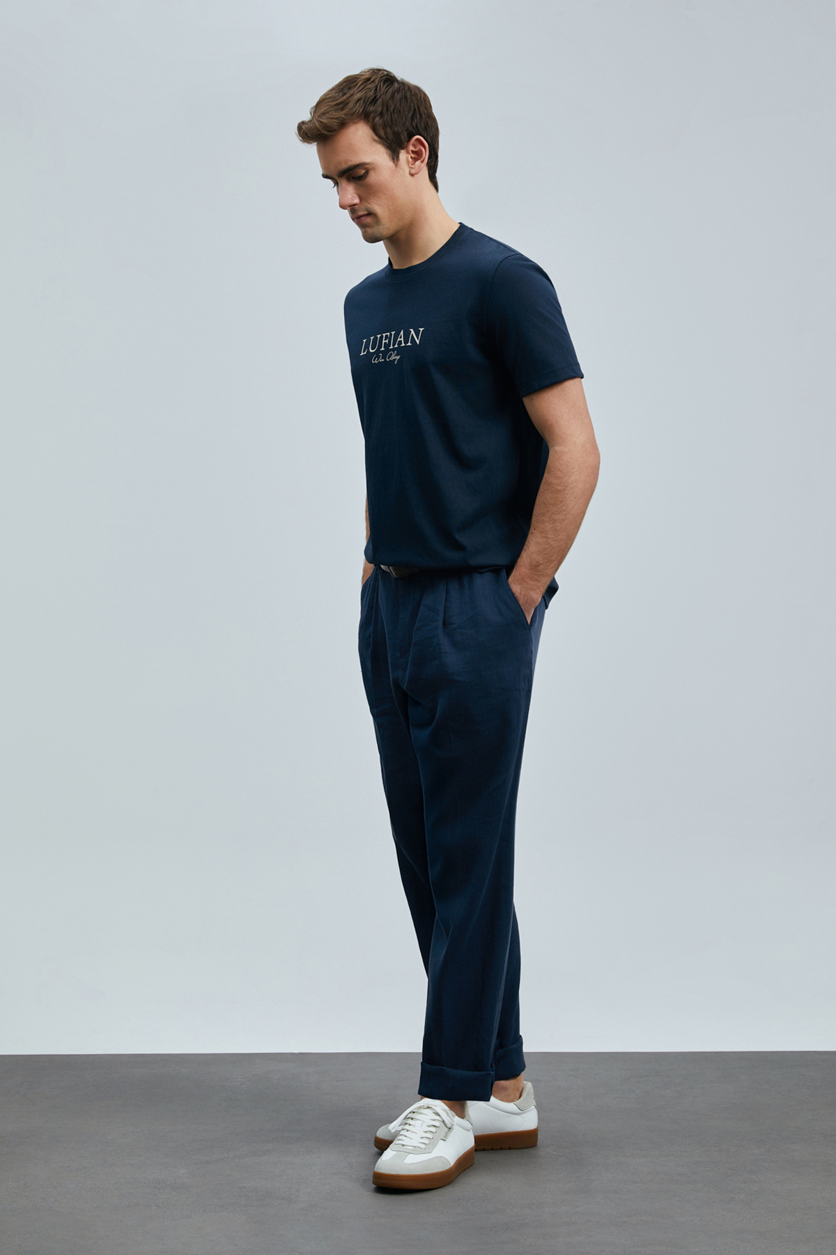 Lufian  Love Modern Grafik T- Shirt Lacivert - Görsel 5
