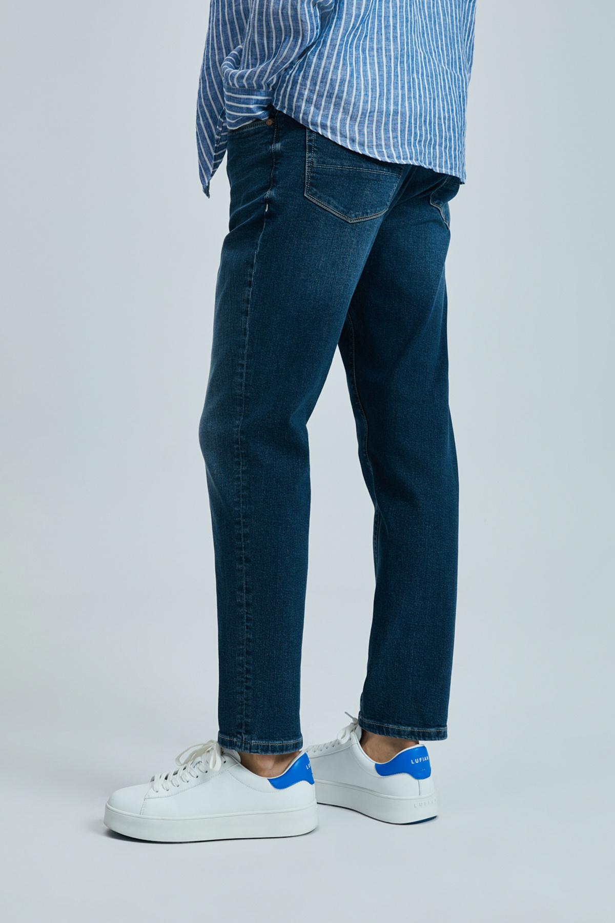 Lufian  Fredıc Smart Jean Erkek Pantolon Slim Fit Mavi - Görsel 4