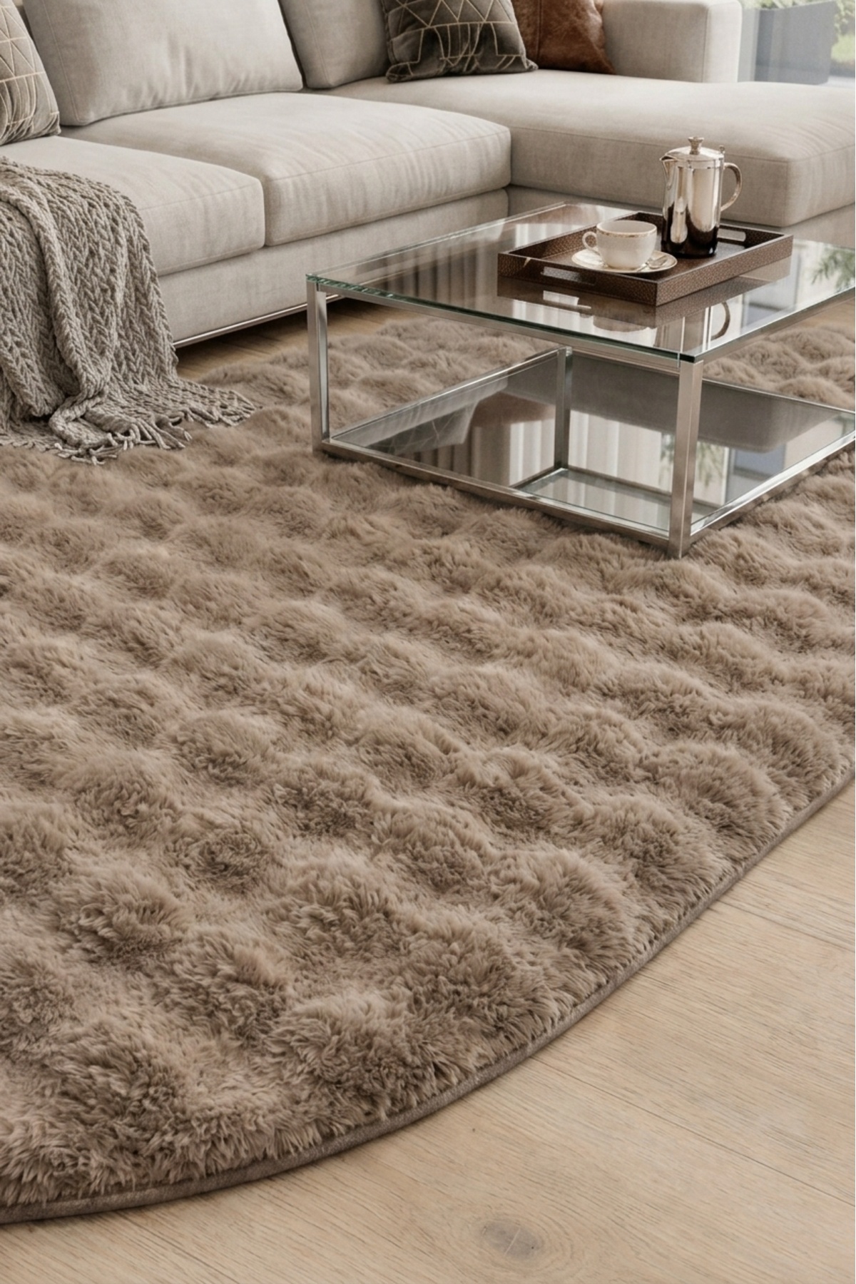 KEVLİNE Yumuşak, Bubble, Kaymaz Taban, Yıkanabilir, Tozumaz, Puffy, Post, Peluş Halı, Kesme Yolluk