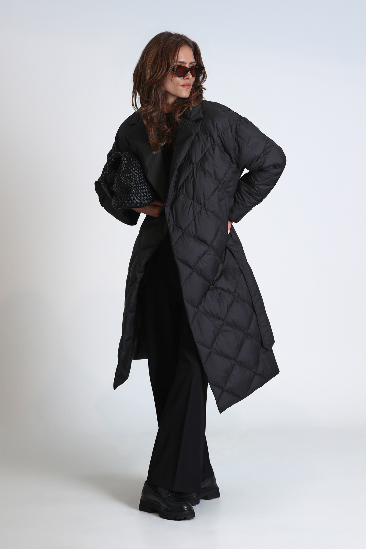 Lufian  Lucy Kaz Tüyü Kadın Mont Siyah - Görsel 4