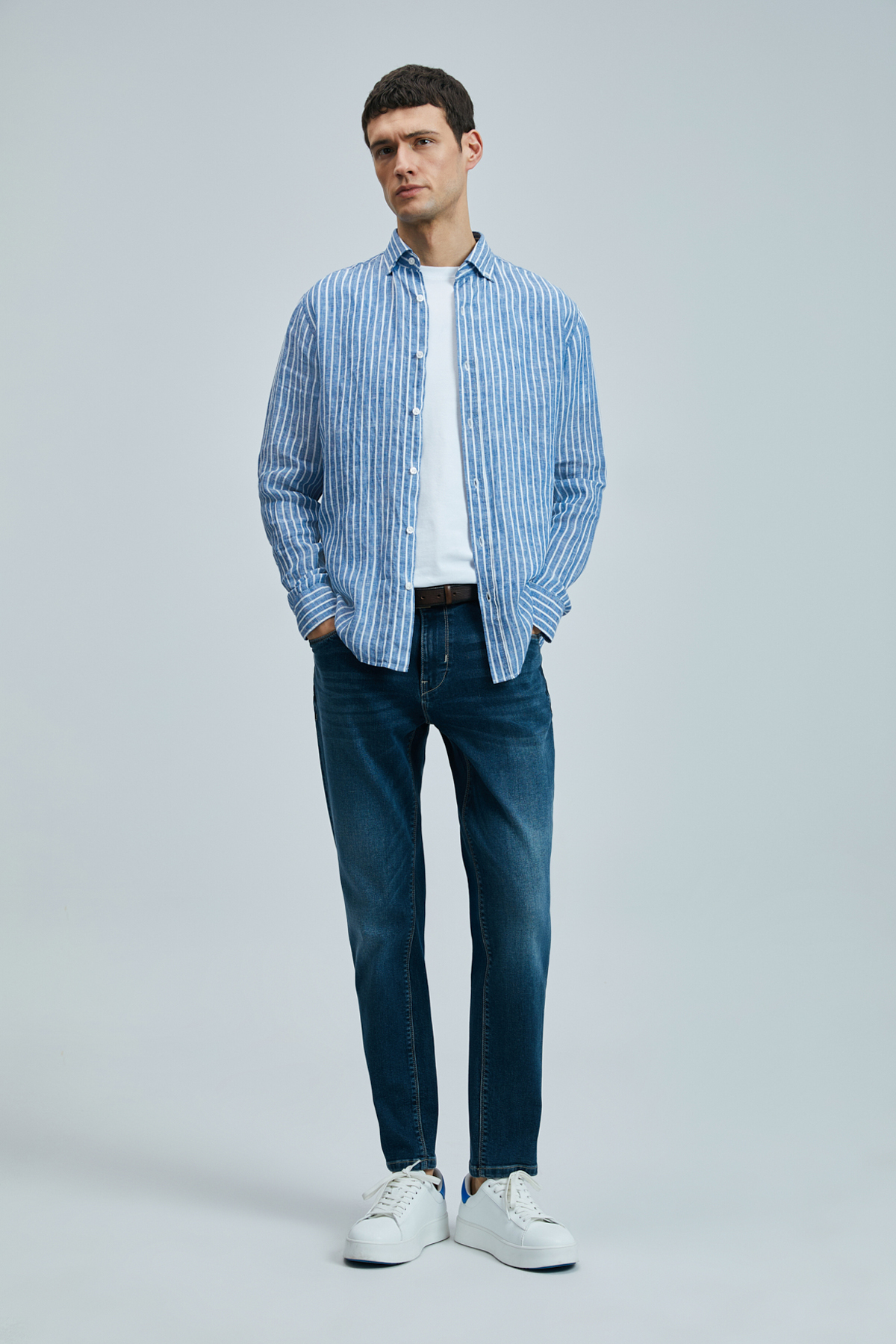 Lufian  Fredıc Smart Jean Erkek Pantolon Slim Fit Mavi - Görsel 5