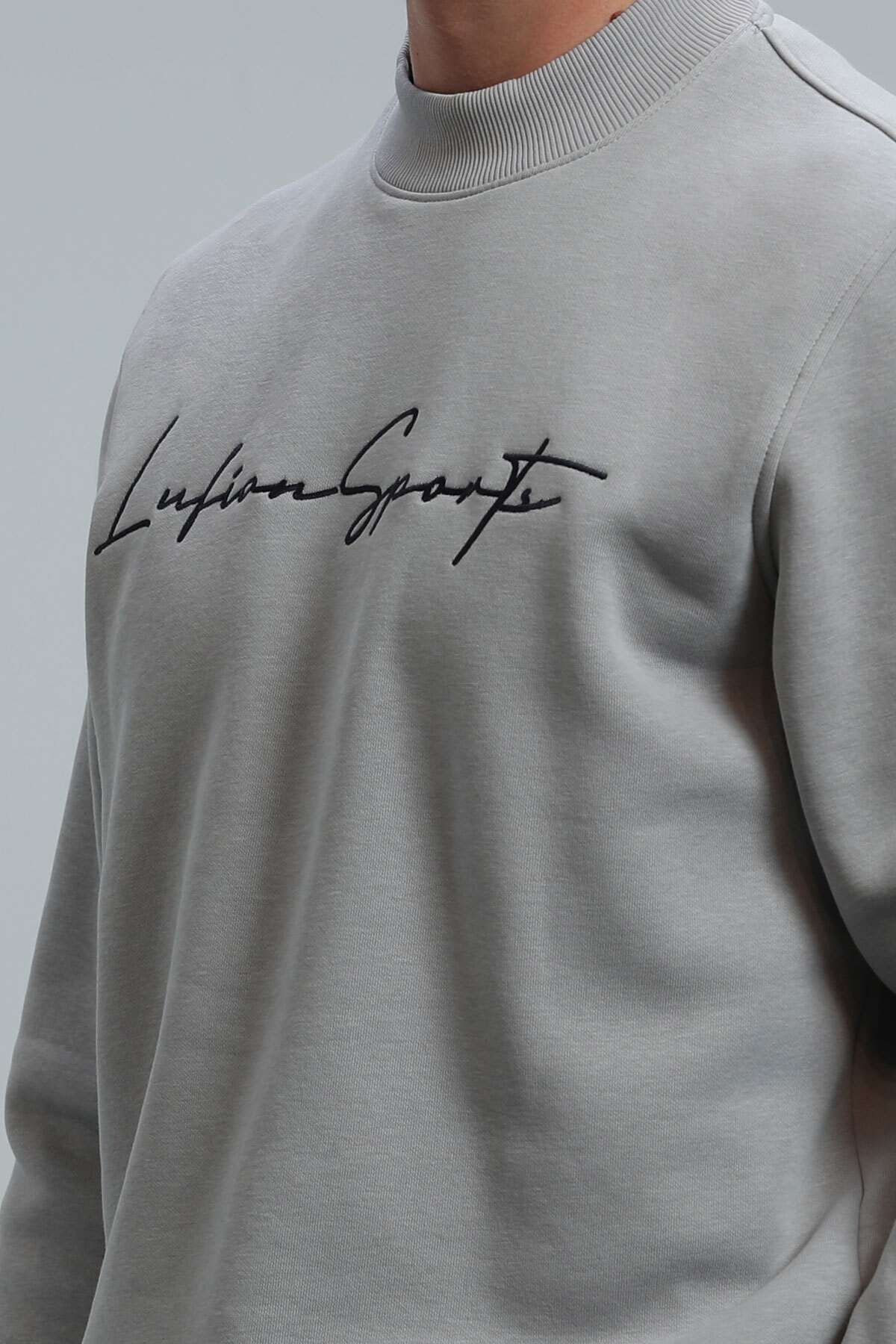 Lufian  Lowe Erkek Sweatshirt Açık Gri - Görsel 3