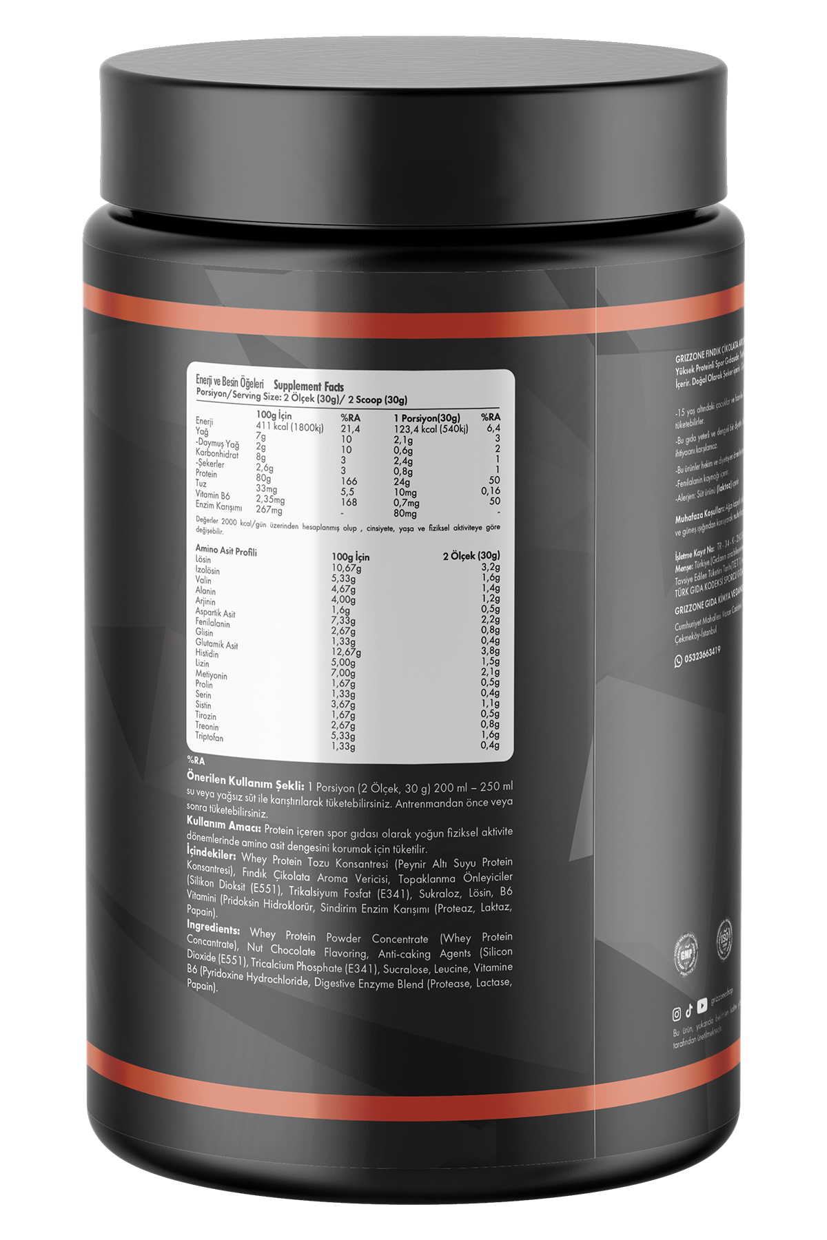 GRIZZONE Whey Protein 1800 Gr ( Fındık Çikolata ) - Fiyatı, Yorumları
