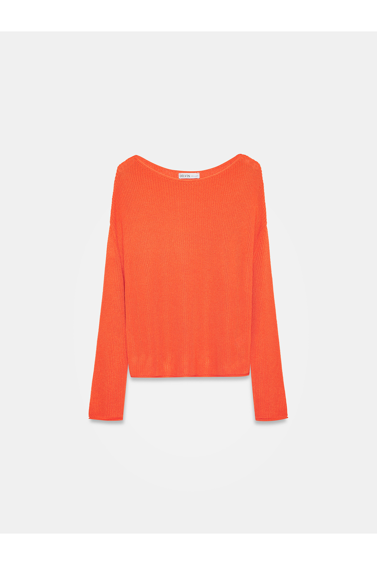 Dilvin  10804 Kayık Yaka Dökümlü Kazak-Oranj - Görsel 5