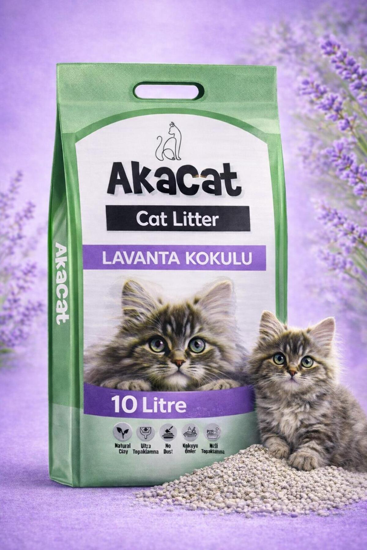 AKACAT Lavanta Kokulu Gri Bentonit 10 Lt