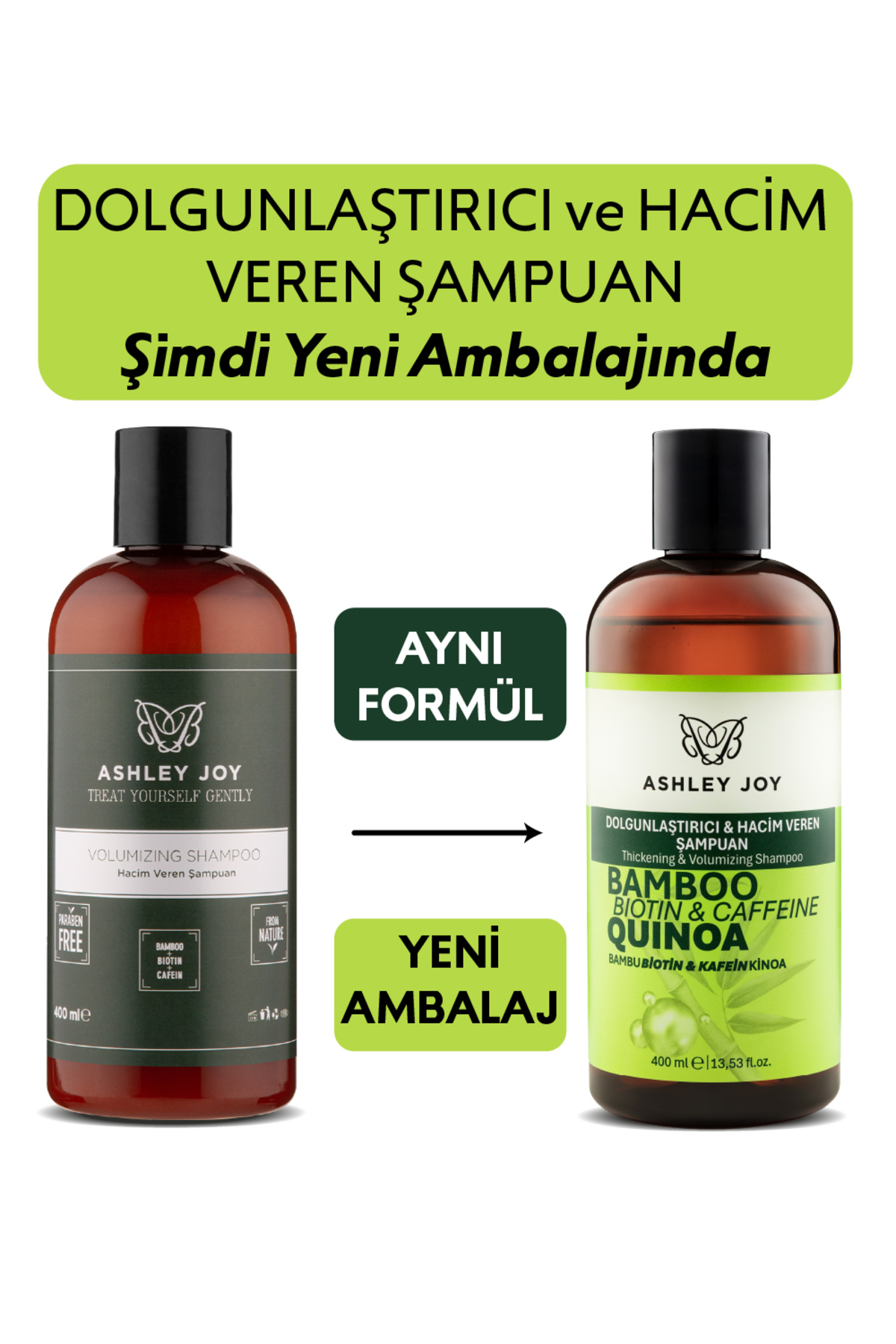 Ince Telli Saçlar İçin Dolgunlaştırıcı Hacim Veren Kinoalı Şampuan 400 ml — AJ.01.00011 — تصویر 2 از 7