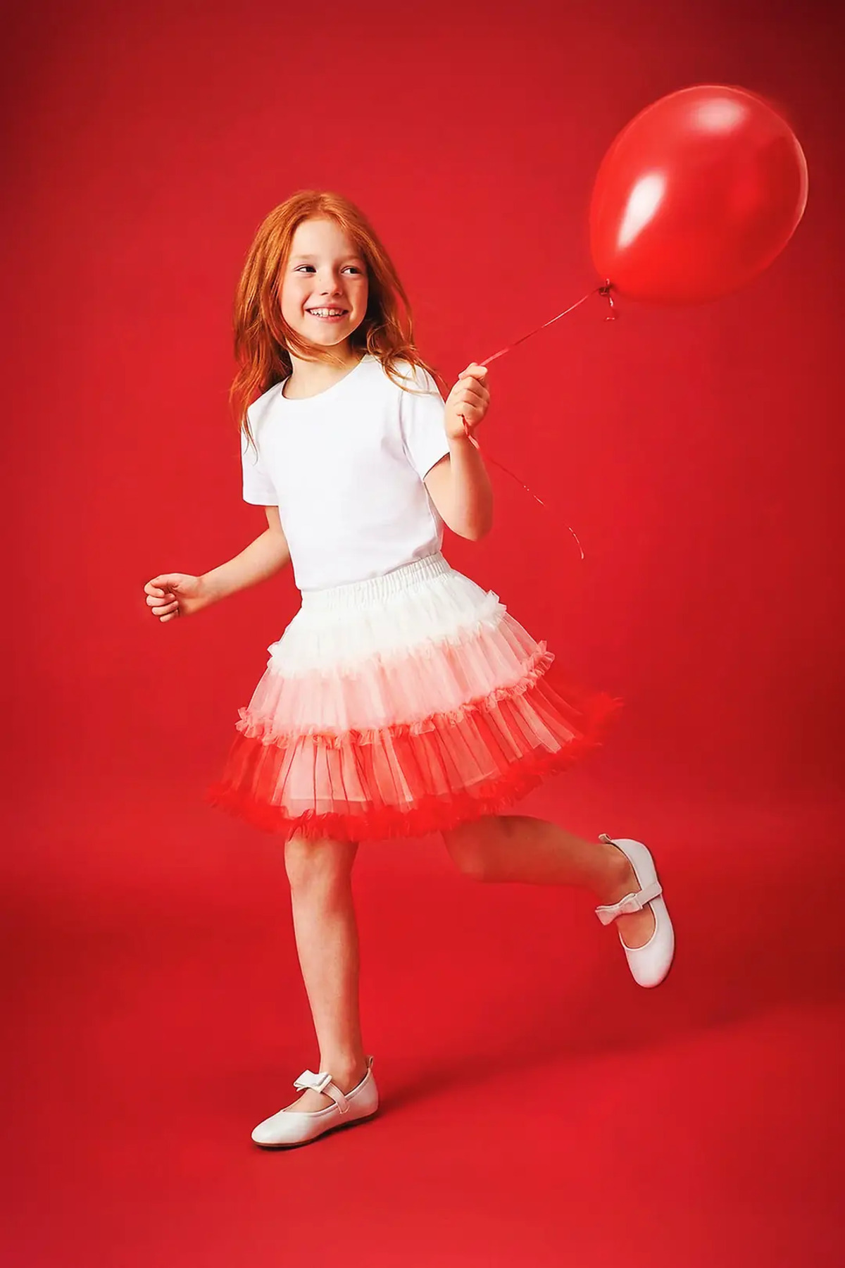Aurora Ruffled Shirred Colorful Tutu Girl Skirt