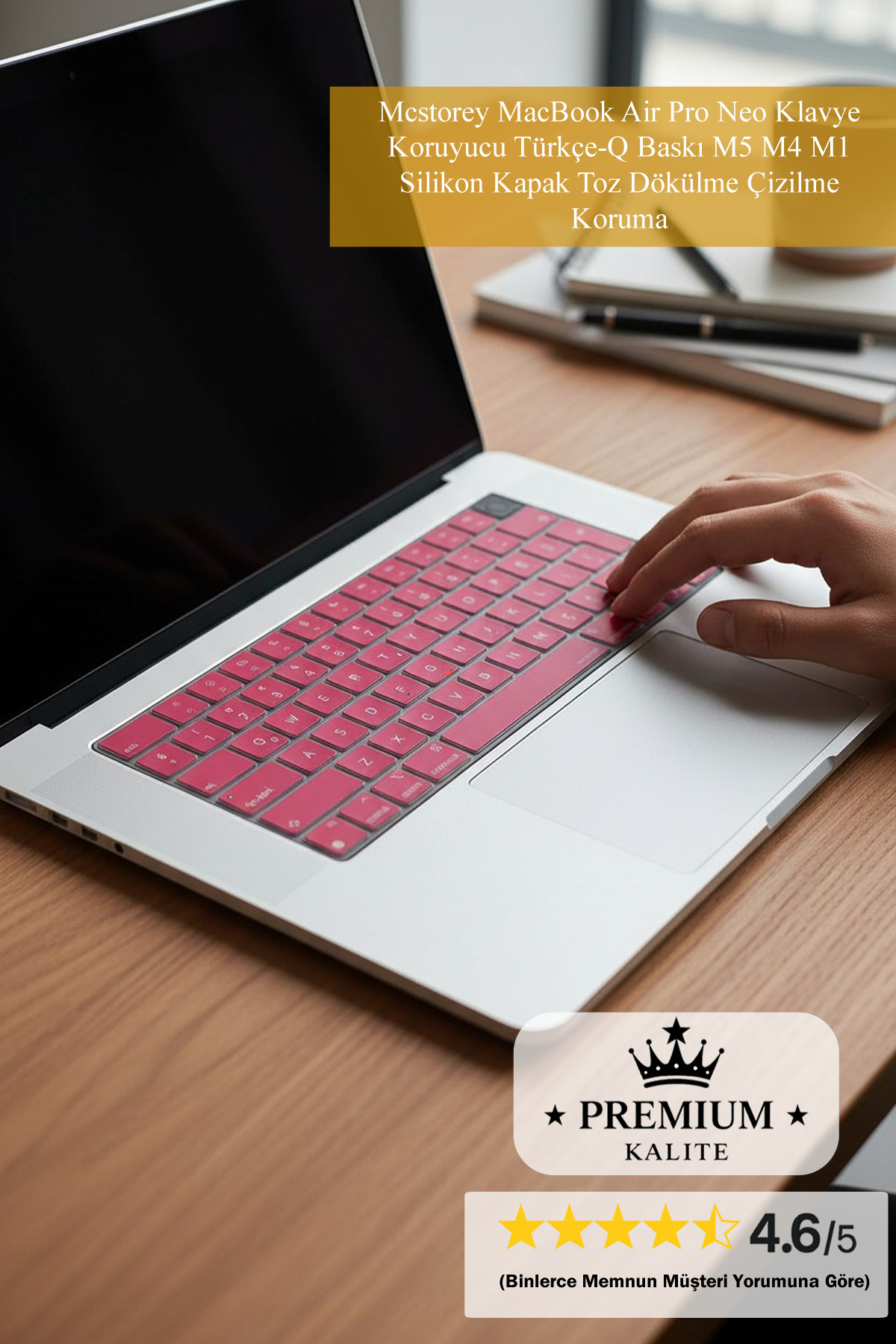 MacBook Air Pro Neo Keyboard Protector Turkish‑Q Printing M5 M4 M1 Silicone Cover Dust Spill Scratch Protection