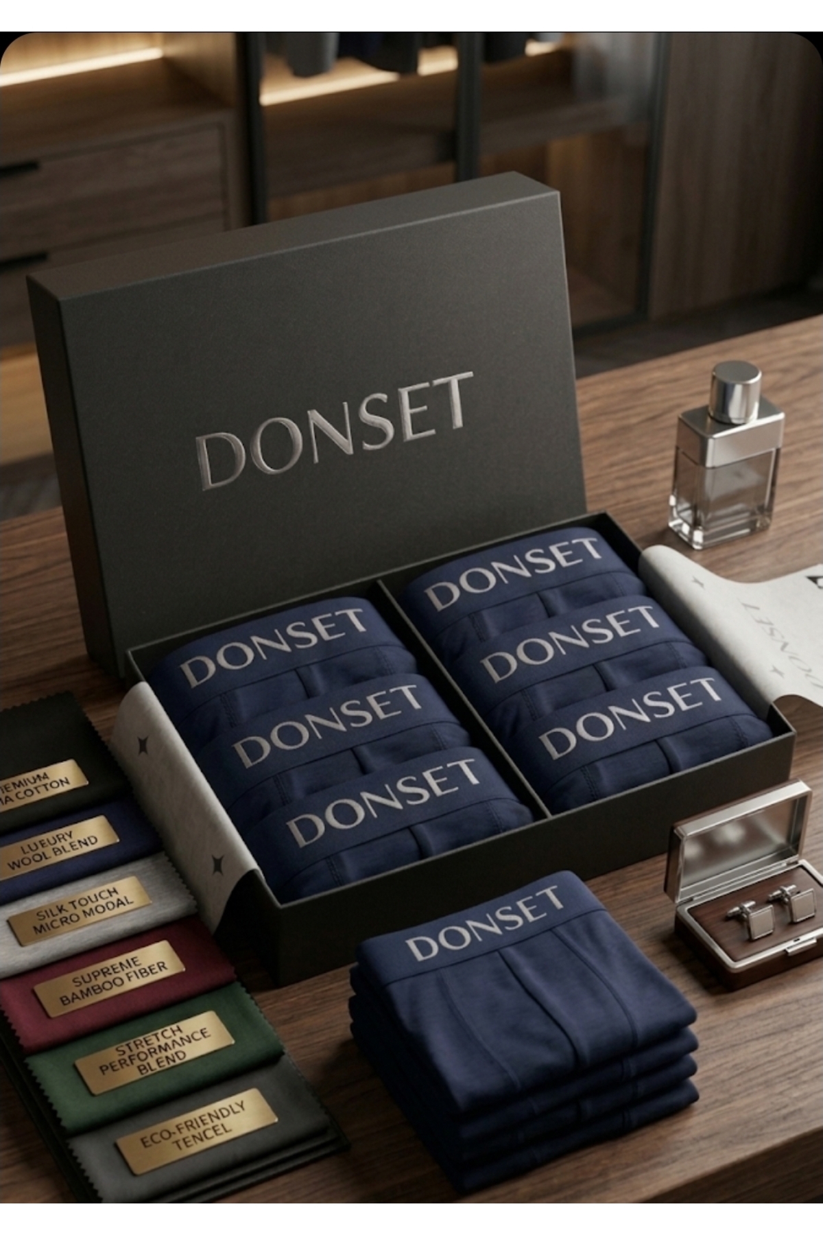donset Gray Color Men's Boxers - Set of 6 Pack Special Box