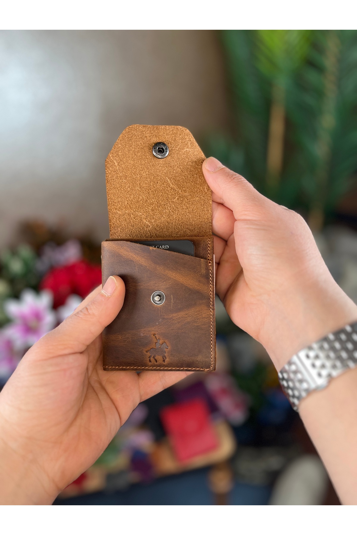 LEWİS POLO  Viral Hakiki Deri Bol Kartlıklı Kullanışlı Taba unisex Cüzdanı - Görsel 3