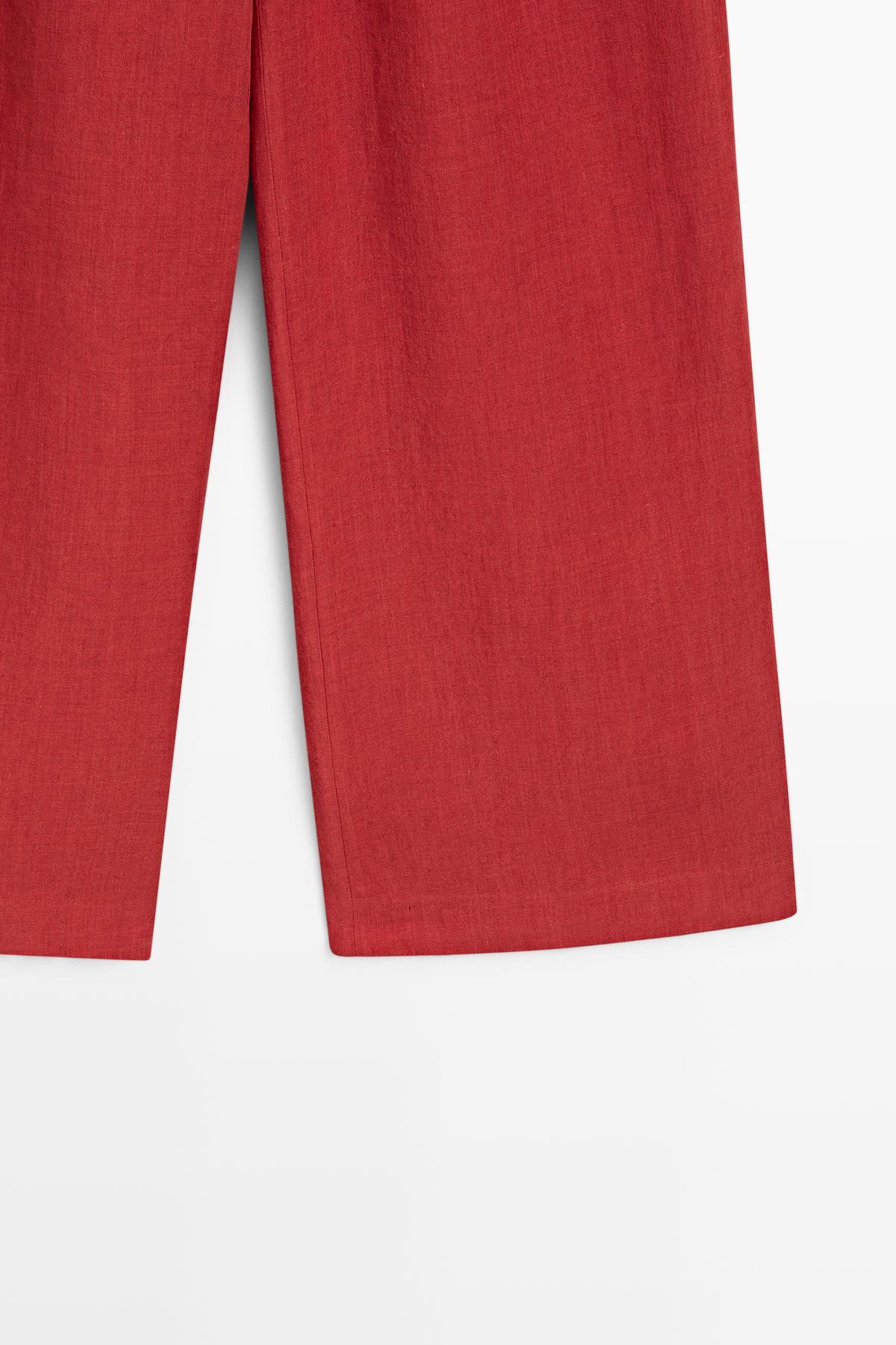 Massimo Dutti  Loose fit keten pantolon - Görsel 7