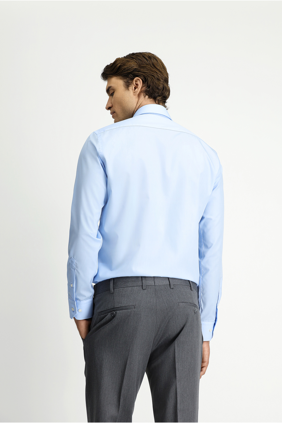 Kiğılı  Uzun Kol Slim Fit Non Iron Ütü Gerektirmeyen Pamuklu Klasik Gömlek - Görsel 4