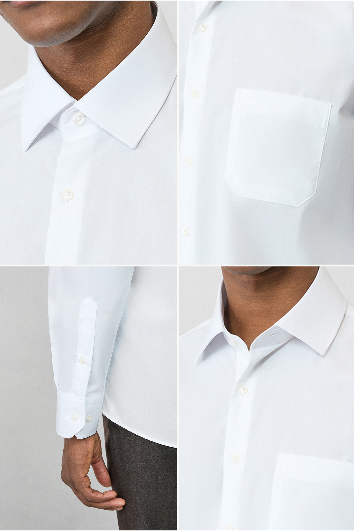 Kiğılı  Uzun Kol Regular Fit Klasik Yaka Cepli Pamuklu Non Iron Ütü Gerektirmeyen Gömlek - Görsel 6