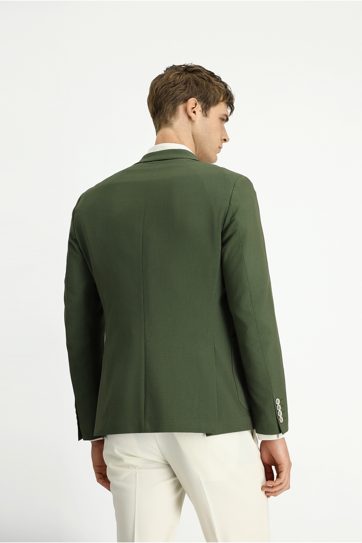 Kiğılı  7 Drop Super Slim Fit Eksra Dar Kesim Gofre Ceket - Görsel 4