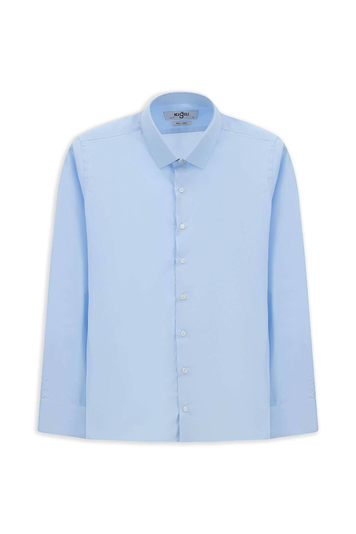 Kiğılı  Uzun Kol Slim Fit Non Iron Ütü Gerektirmeyen Pamuklu Klasik Gömlek - Görsel 7