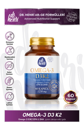 Dr.Henri Omega-3 D3K2 EPA & DHA 60 Kapsül