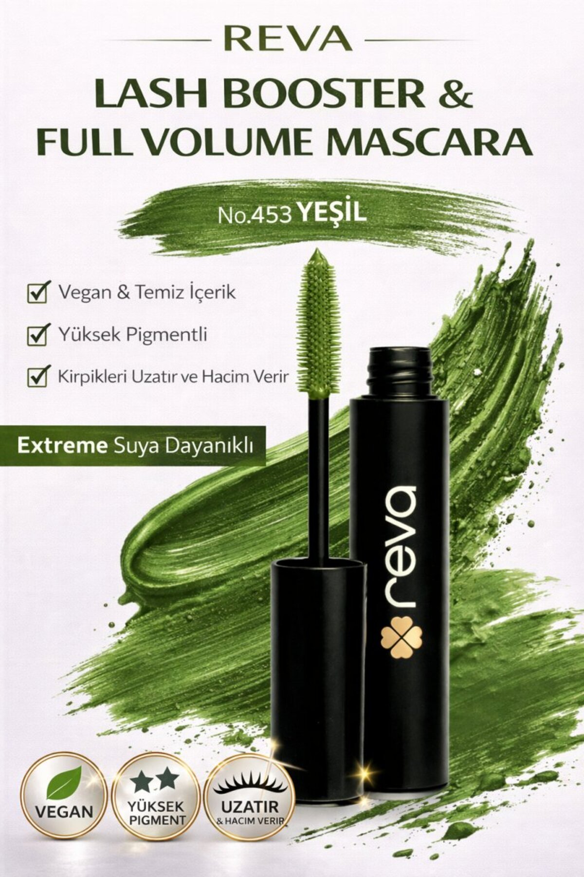 REVA Lash Booster & Full Volume Color Maskara Green-Tam Hacim & Uzatan Renkli Maskara Yeşil 453 - Fiyatı, Yorumları