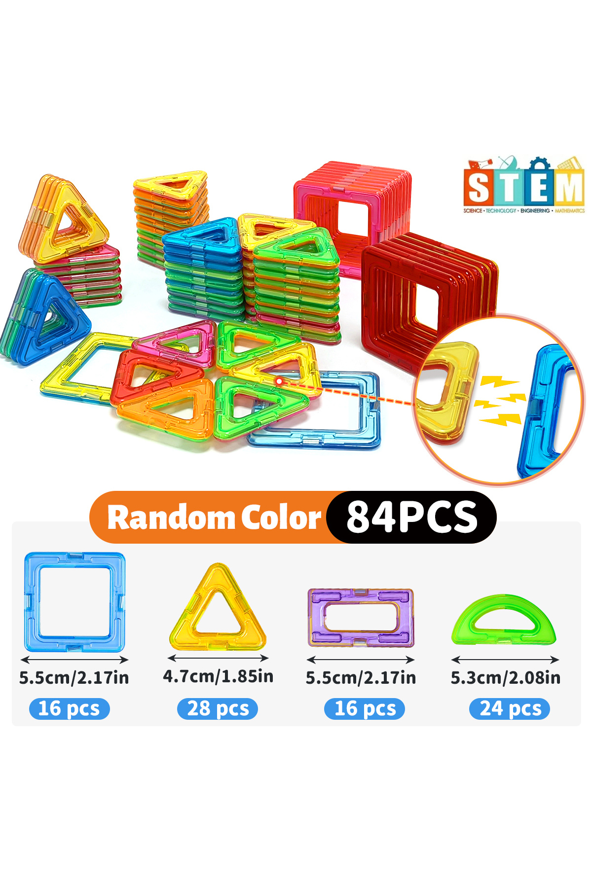 Choice1 Medium Size 84pcs Magnetic Building Blocks DIY Magnets Toys medium si...