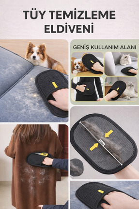 PATİ SEPETİ Kedi Köpek Tüy Toplayıcı Eldiven (Yıkanabilir Tekrar Kullanılabil...