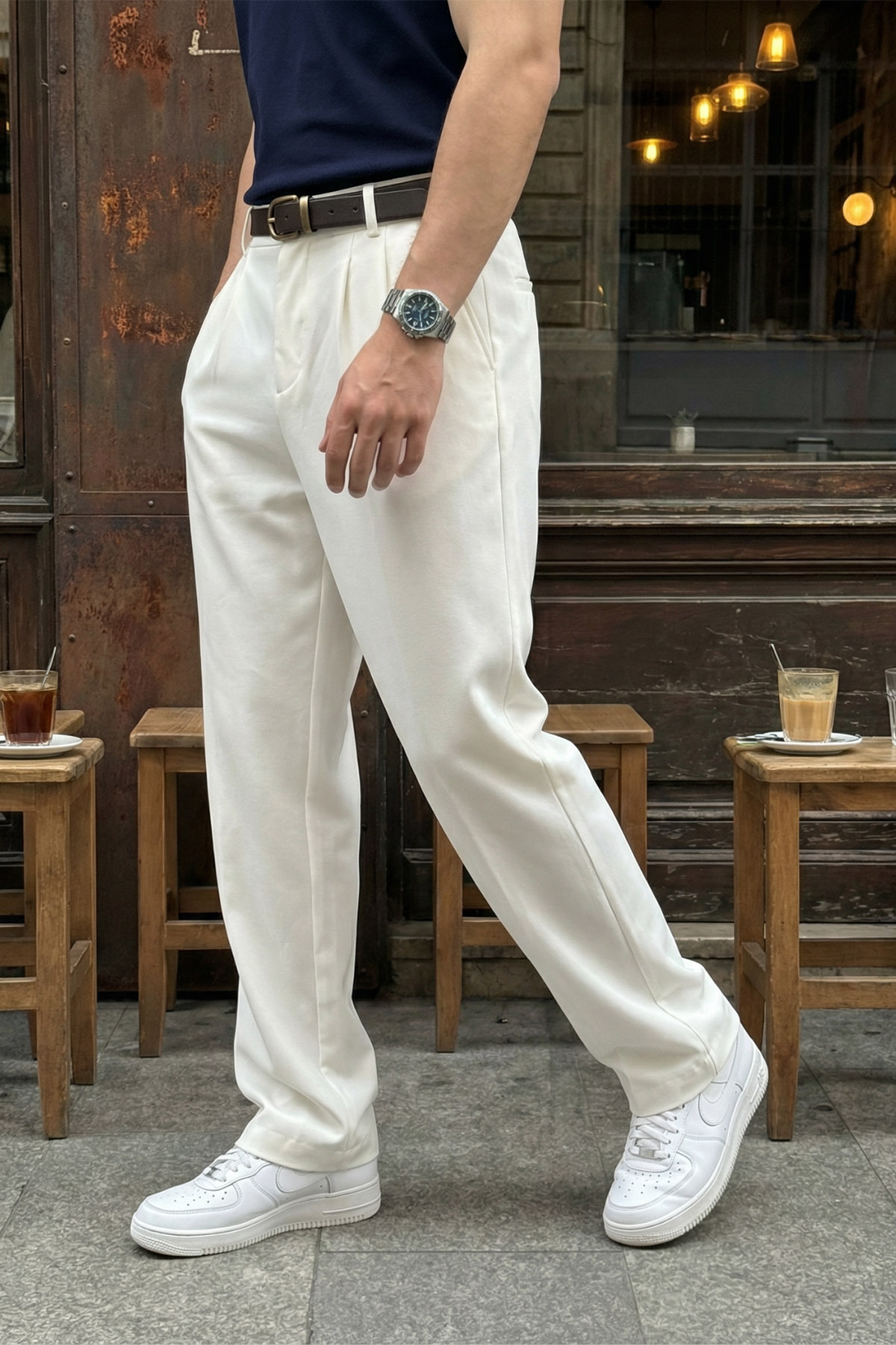 Livio Ferri  Erkek Kumaş Baggy Kalıp Pileli Pantolon - Görsel 6