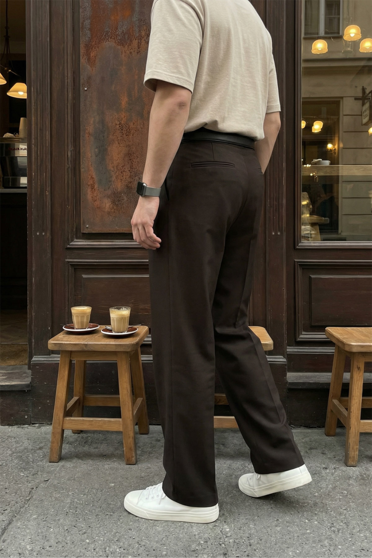 Livio Ferri  Erkek Kumaş Baggy Kalıp Pileli Pantolon - Görsel 6