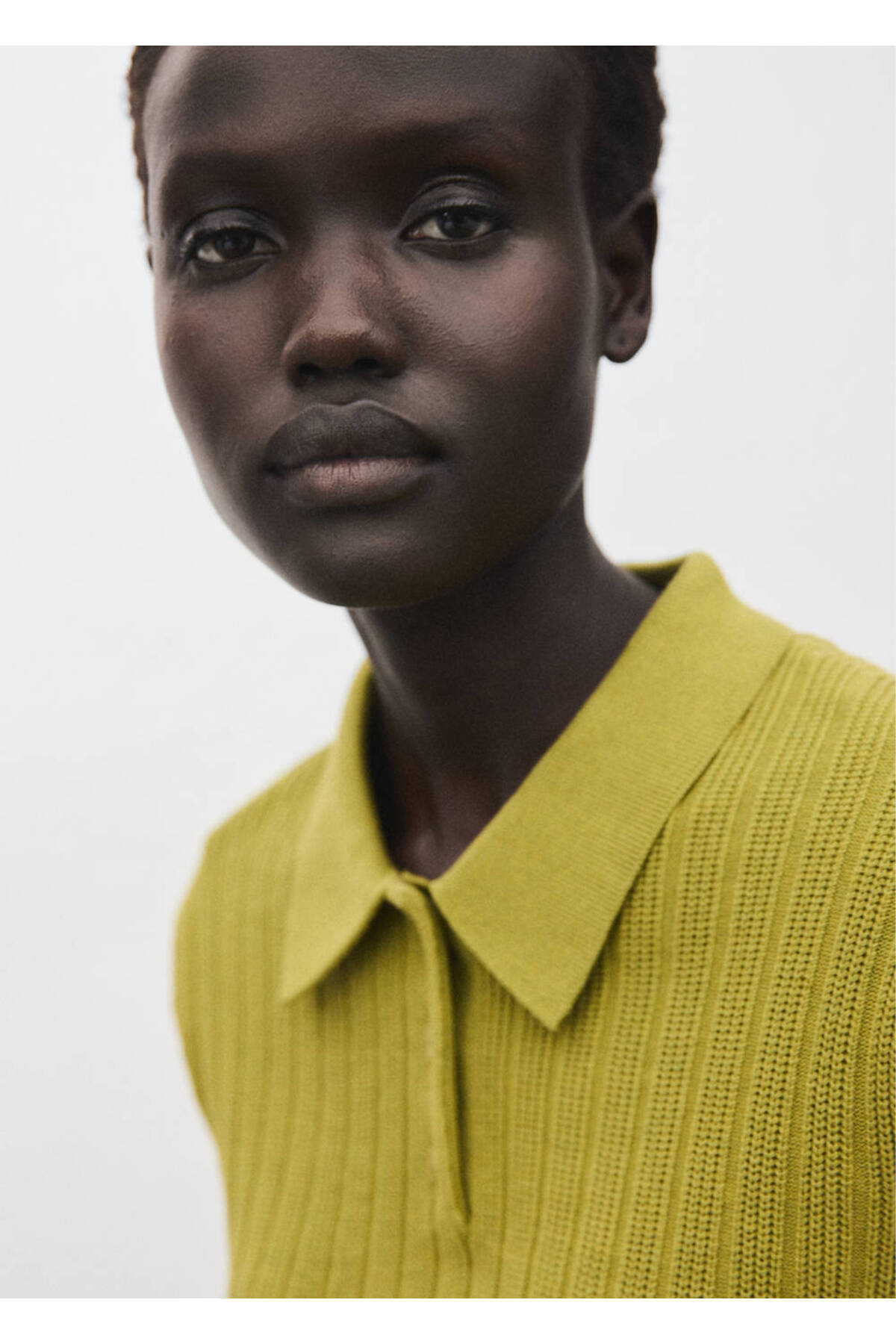 MANGO Woman Polo yaka ribana kazak görsel 7