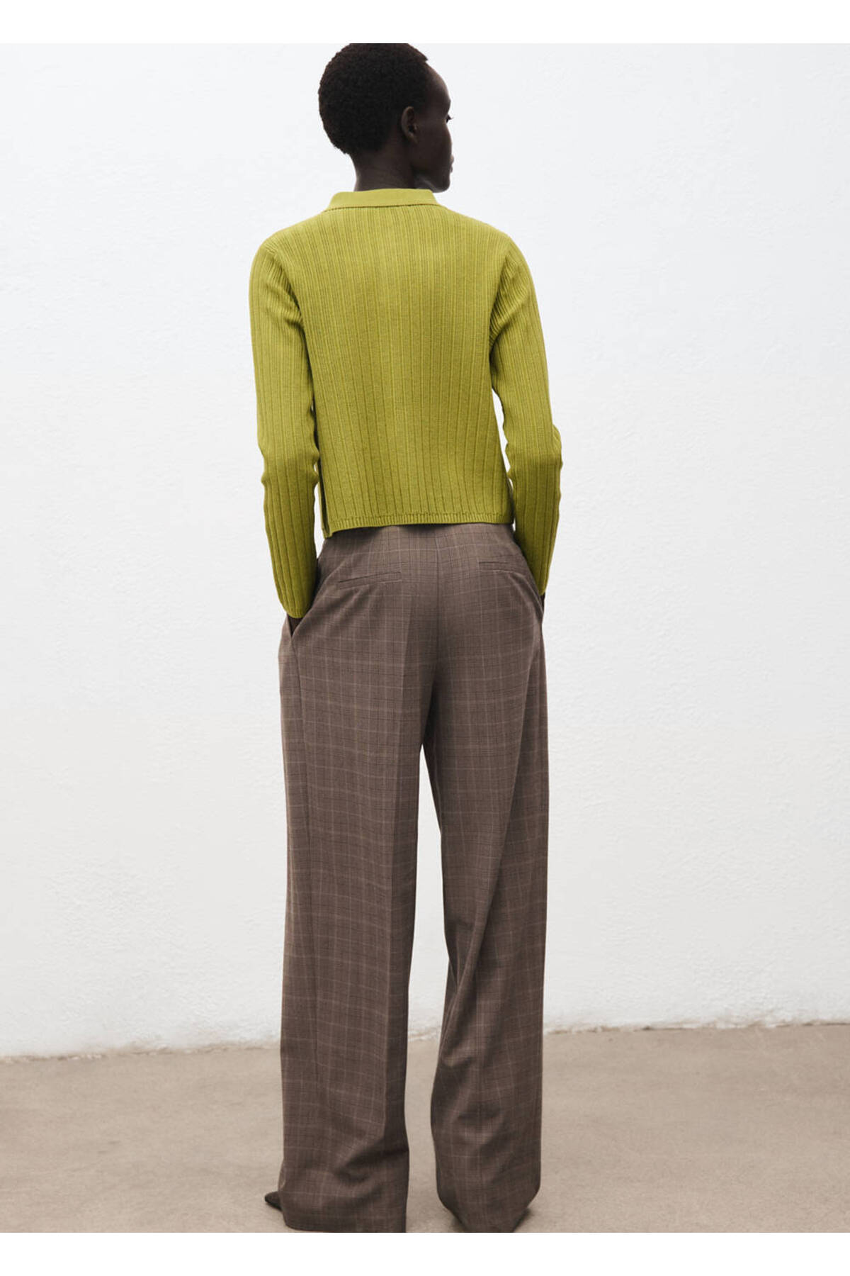 MANGO Woman Polo yaka ribana kazak görsel 4