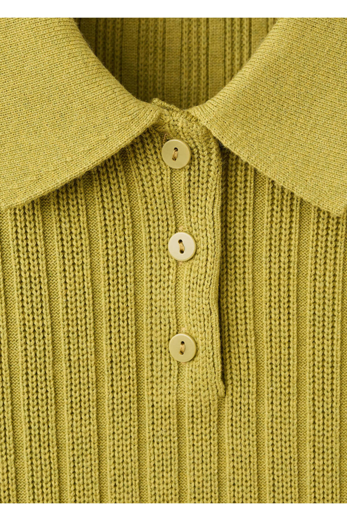 MANGO Woman Polo yaka ribana kazak görsel 8