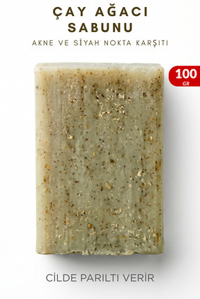 Sumeya Soap Co oğal Çay Ağacı Sabunu - , Akne ve Siyah Nokta Karşıtı 100gr
