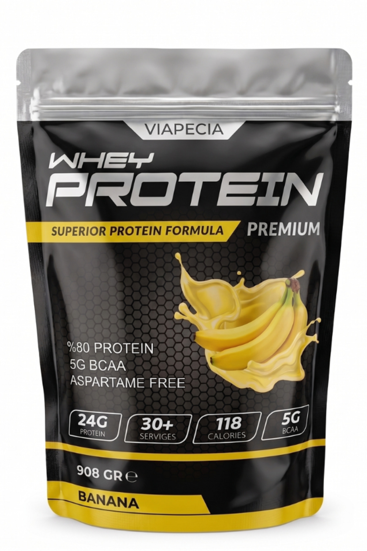 プレイボーイ　エイドリアナ Viapecia Muz Aromalı Whey Protein Tozu 908 Gr - Yüksek Protein