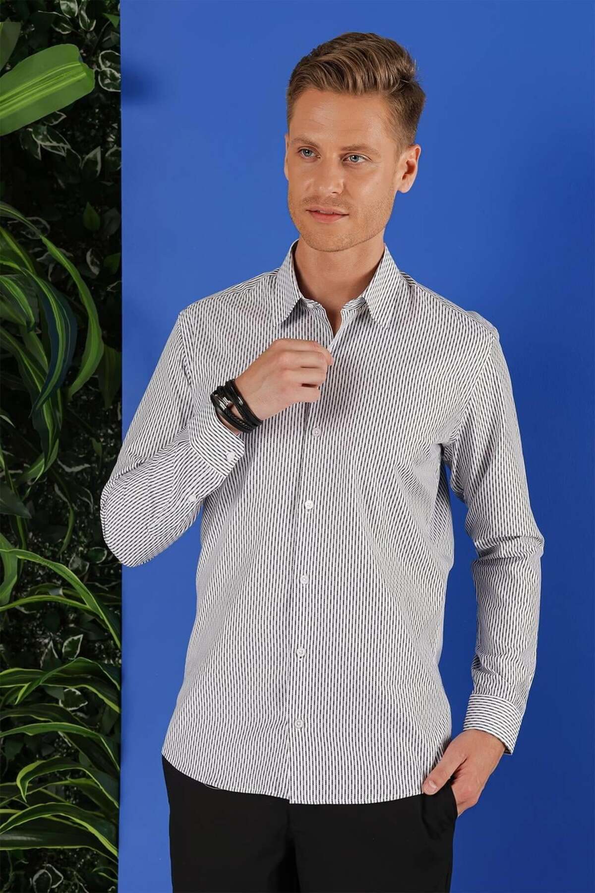 پیراهن ورزشی مردانه G 1519 Slim Fit سفید افور پیراهن Efor