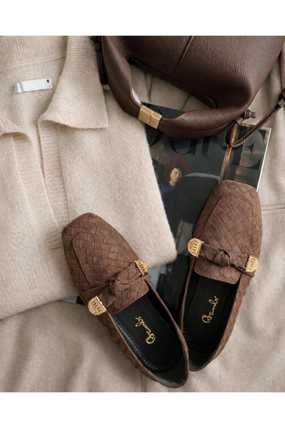 Bambi Kahve Kadın Loafer Ayakkabı K01641022471