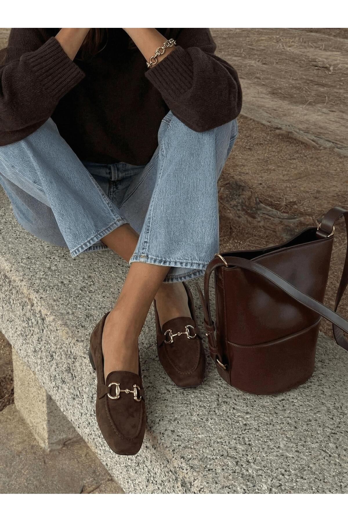 Bambi Kahve Kadın Loafer Ayakkabı K01688011002