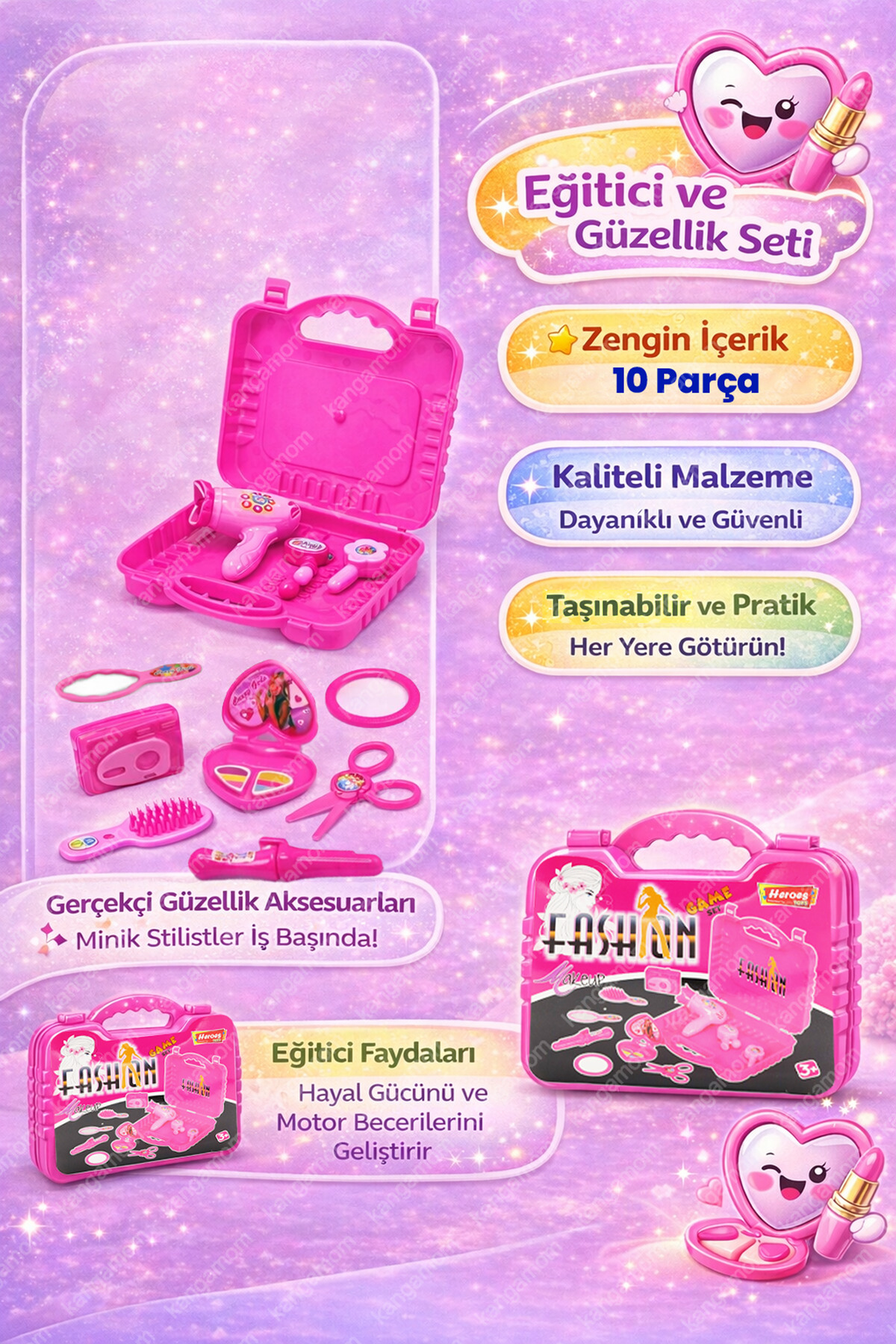 Heroes Çantalı Güzellik Seti - Çocuklar Için Eğitici Öğretici