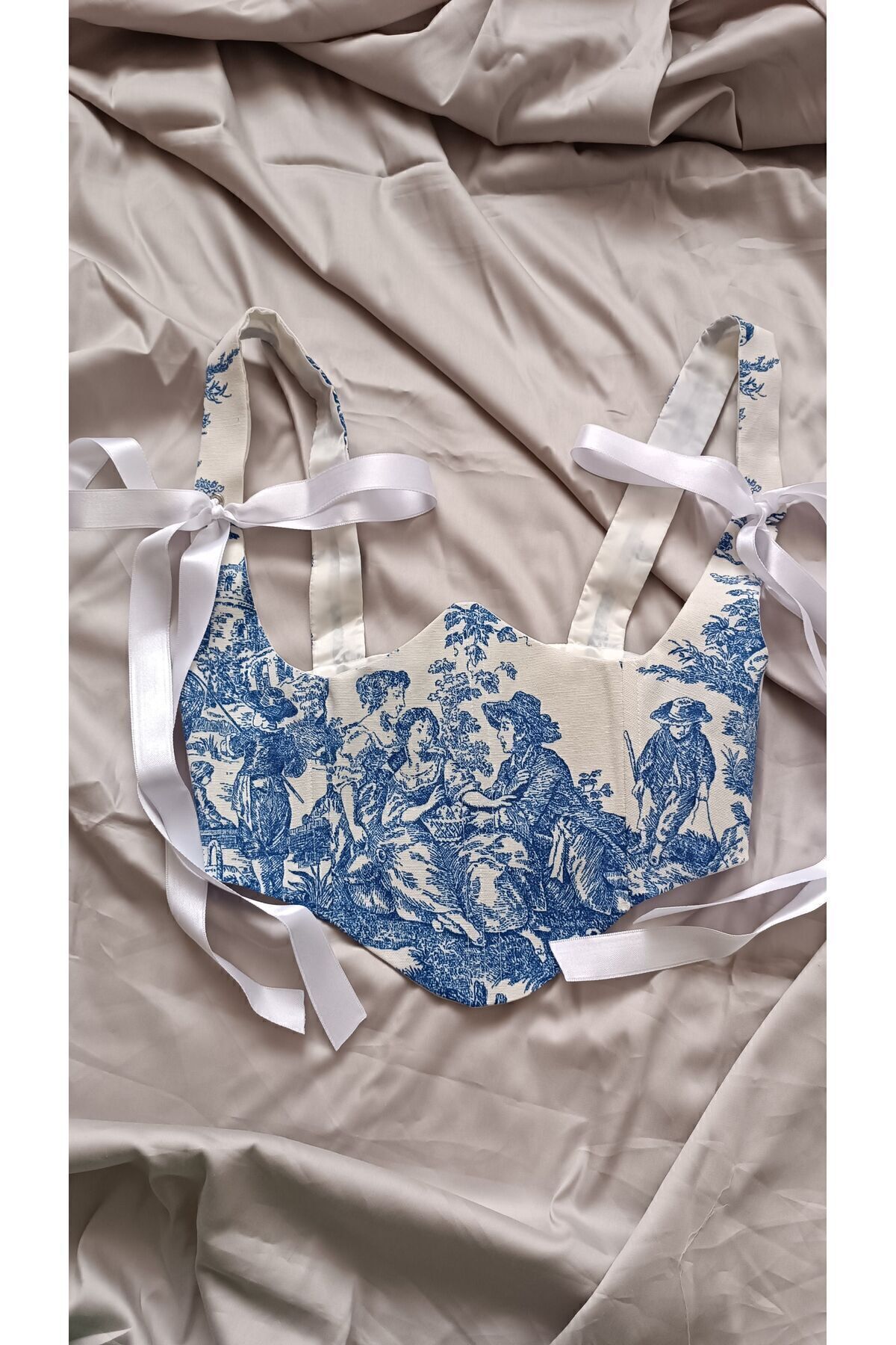 Figure Patterned Vintage Waist Bodice