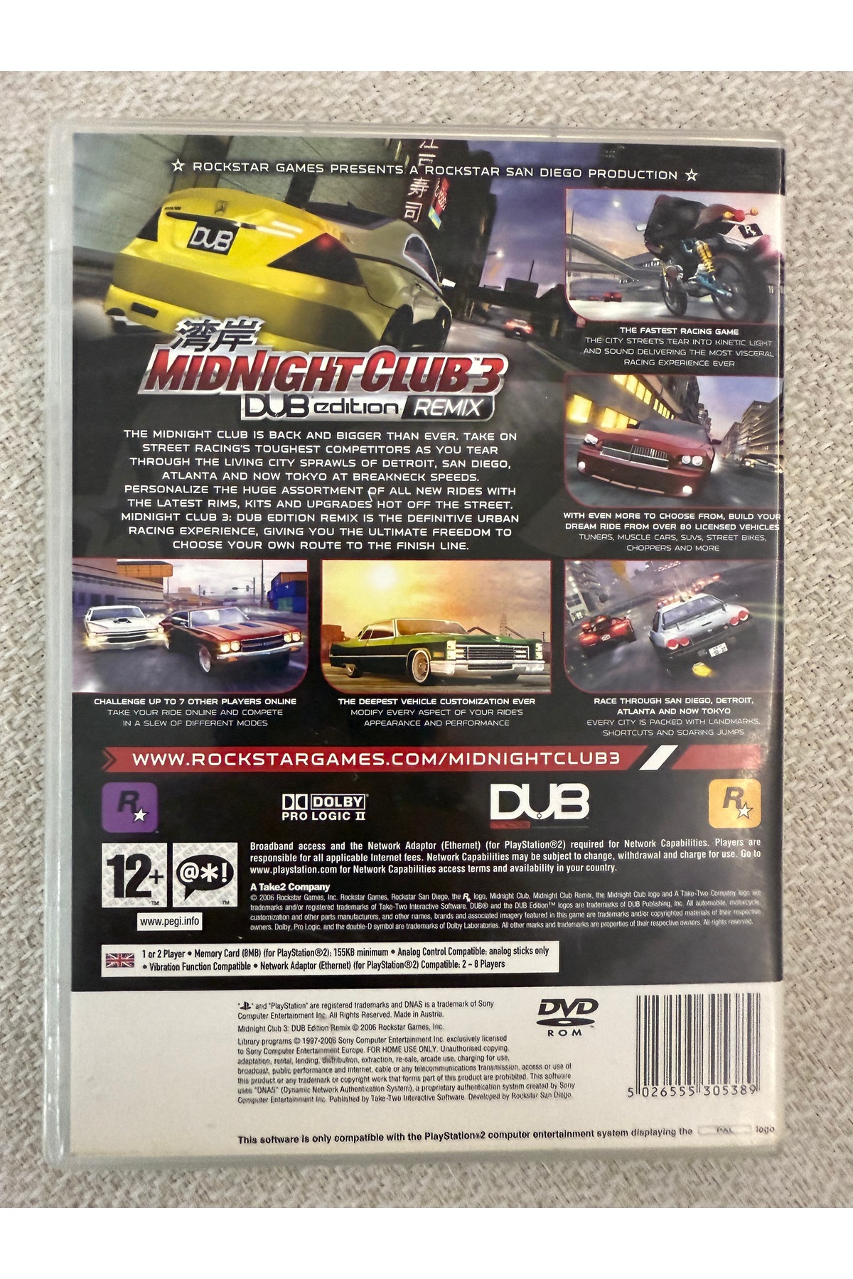 EA ps2 MIDNIGHT CLUB 3 DUB EDITION REMIX orjinal oyun full içerik
