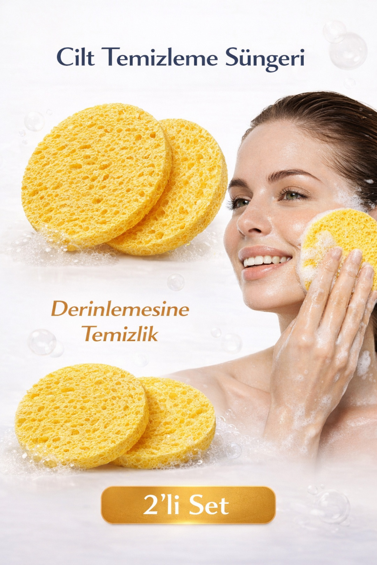 Yenilig 2’li Cilt Temizleme Süngeri Seti | Yüz Temizleme Süngeri | Derinlemesine Temizlik Gözenek Arındırıcı — srtj6