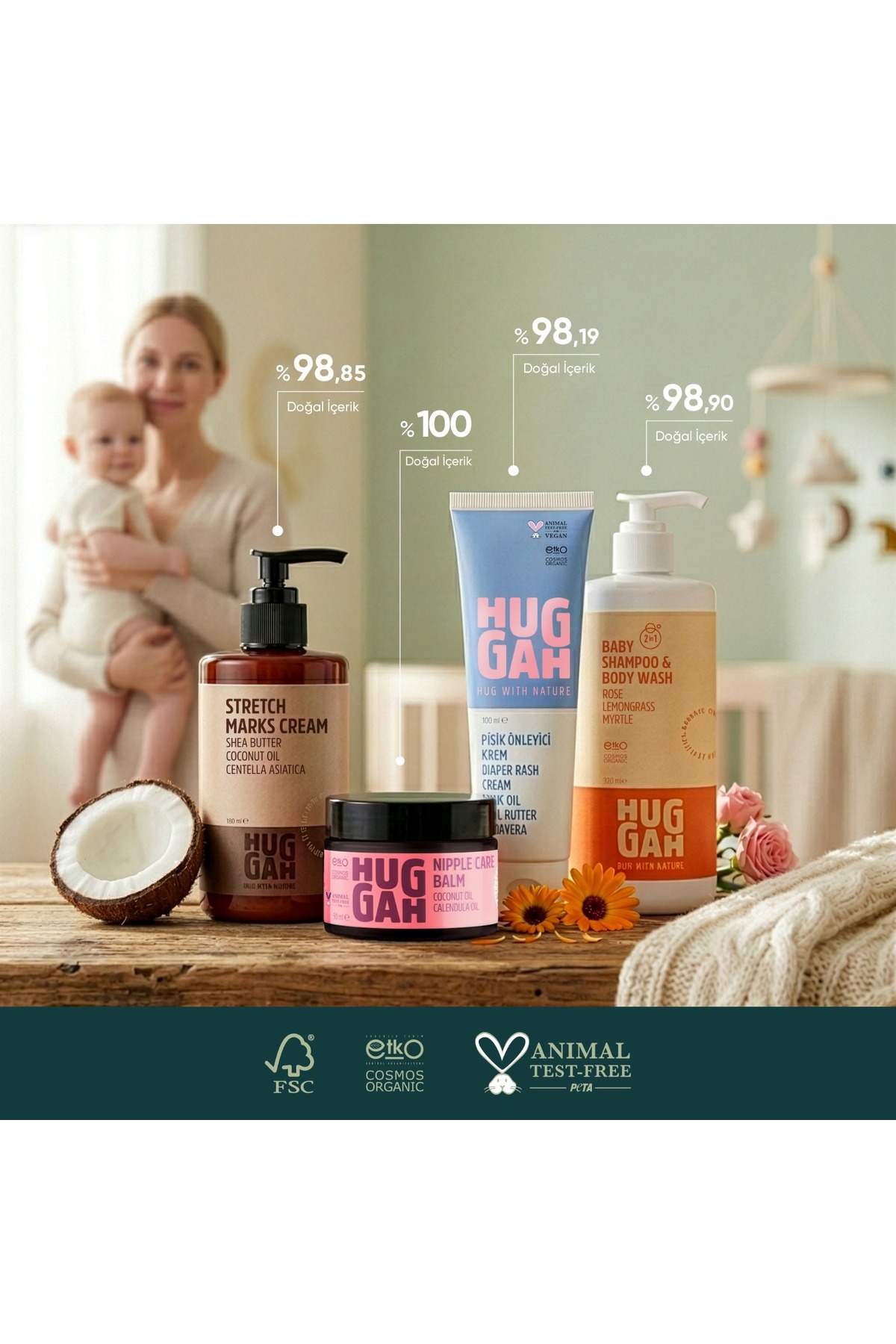 Organik Doğal Çatlak Önleyici Cilt Bakım Kremi 180 ml x2 — HGGH-BND6 — تصویر 8 از 9