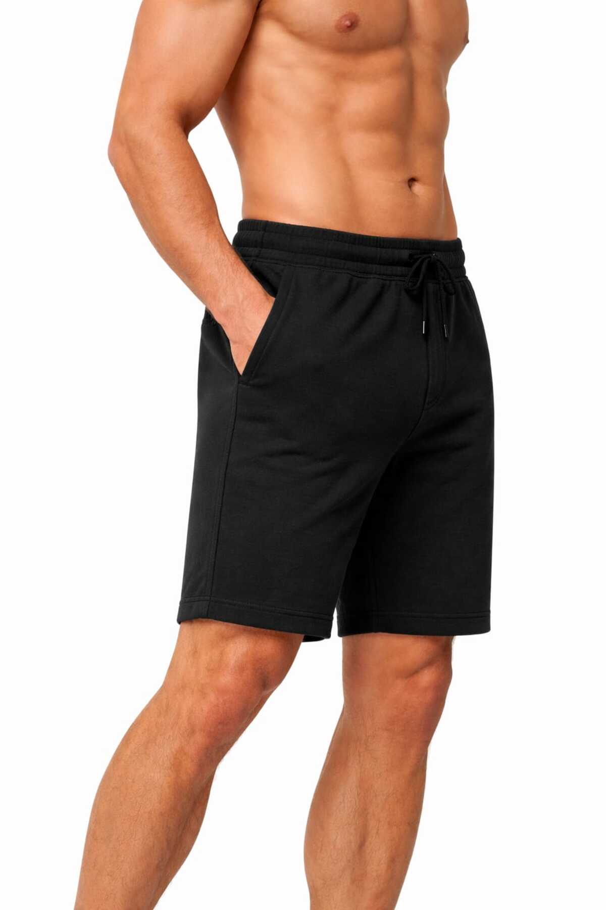 MODA İLEMA Erkek Şort Spor Pamuklu Rahat Kalıp Cepli Yazlık Şort S-7XL Büyük Beden 5 Renk görsel 3