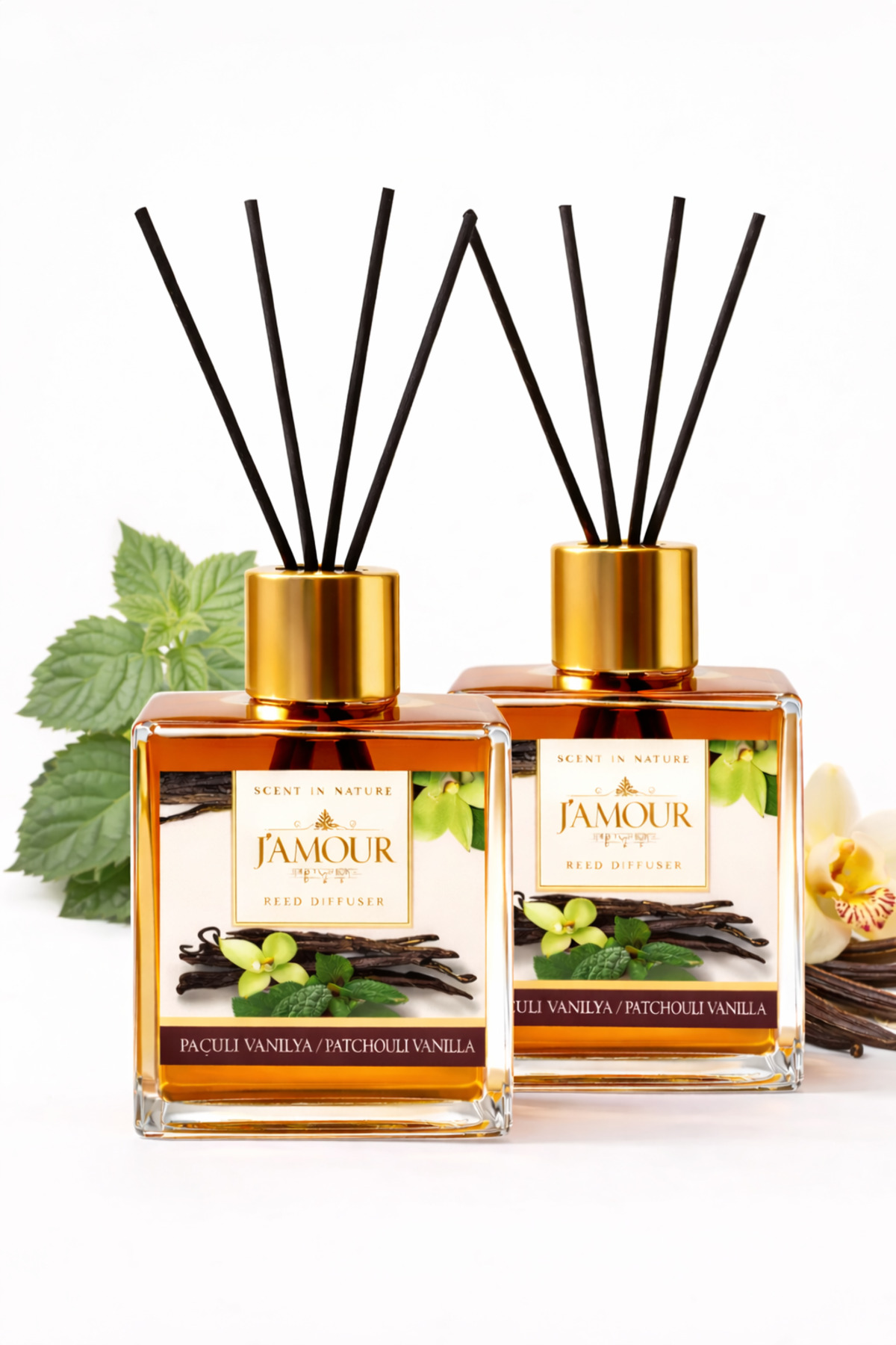 Patchouli Vanilla Scented Stick Room Fragrance 2-pack 100 MLX2 Warm and Sophisticated Fragrance