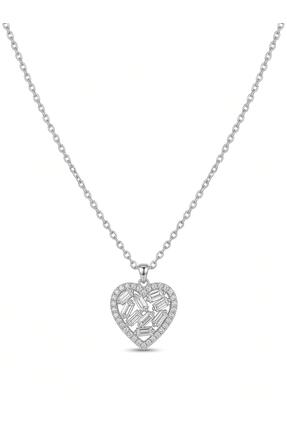 Metay Silver Baget Zirkon Taşlı 925 Ayar Gümüş Kolye