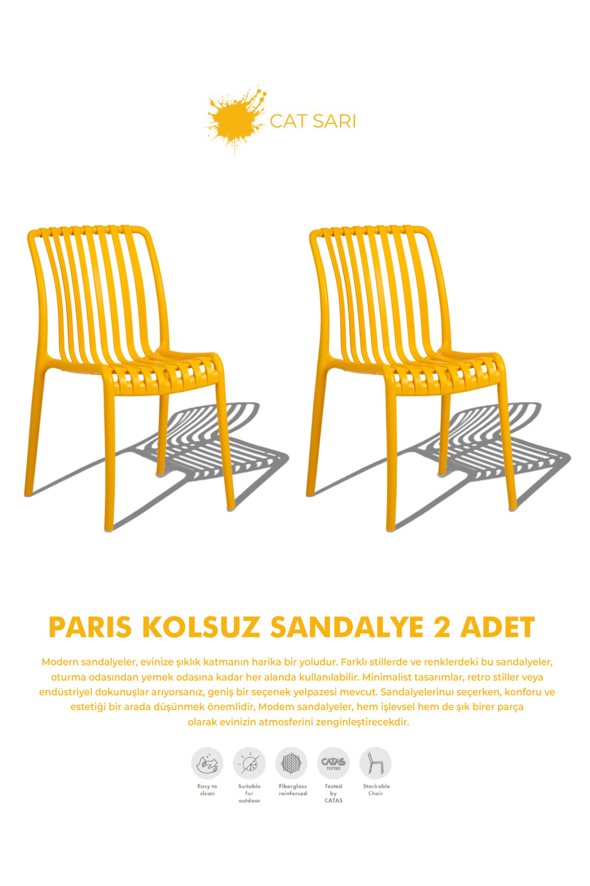 PARİS | 2 ARMLESS LUX CAFE & RESTAURANT CHAIRS