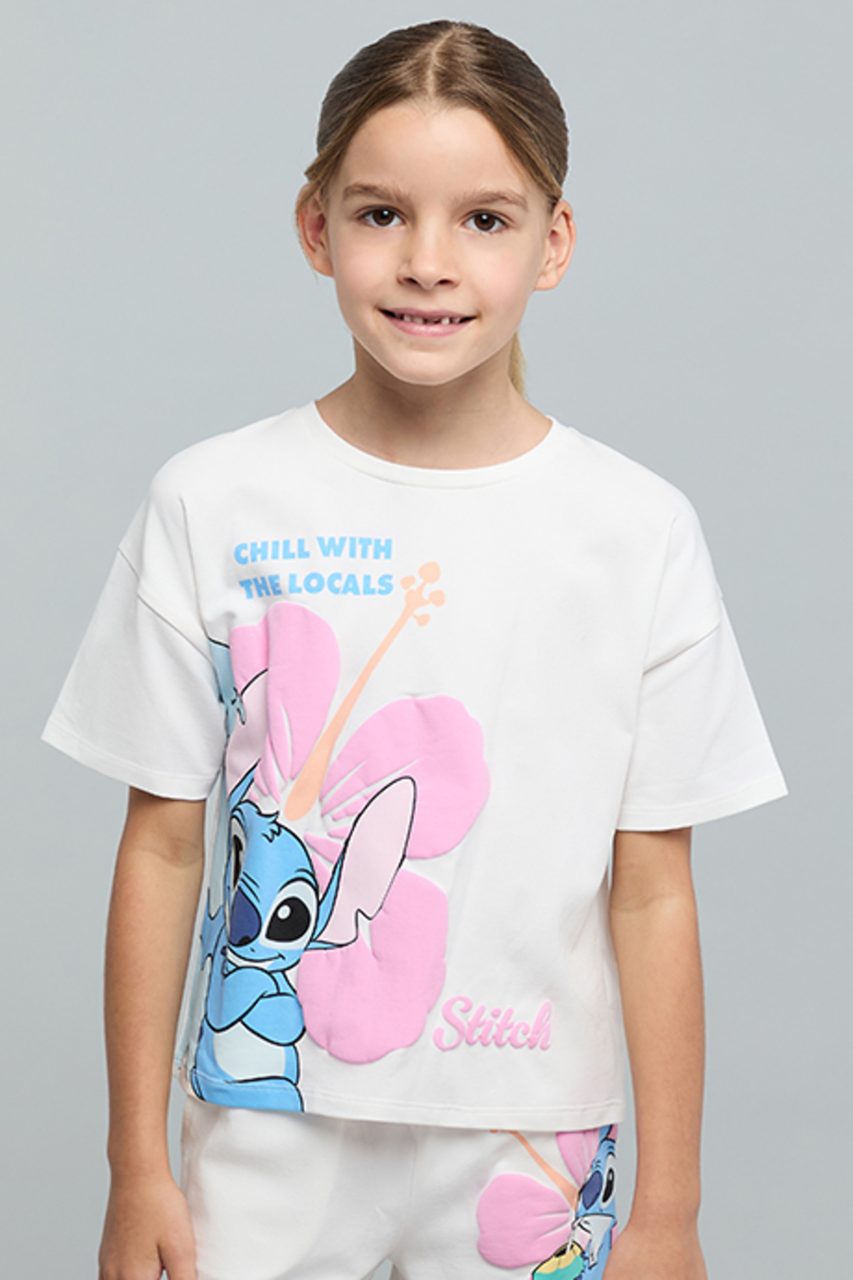 R&B Stitch T-Shirt with Crew Neck and Short Sleeves