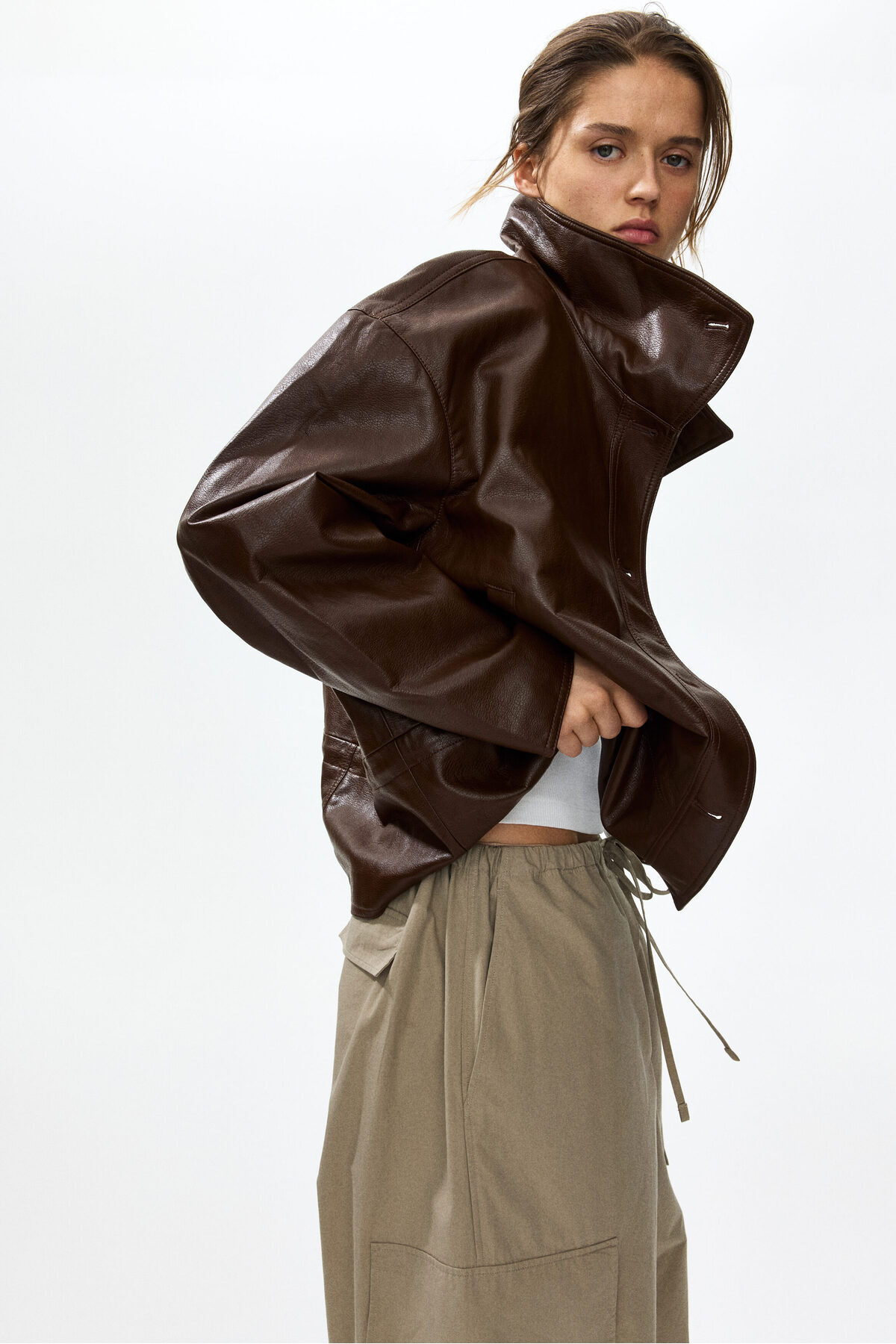 H&M Peplumlu Oversize Ceket görsel 4