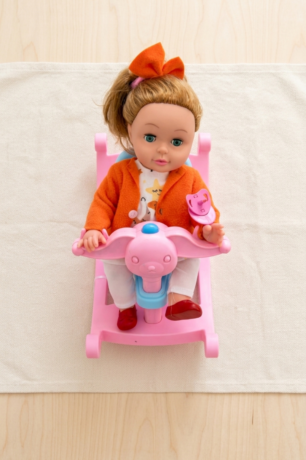 Toyx Roza Panda Salıncaklı Altını Islatan Oyuncak Bebek Seti 3+