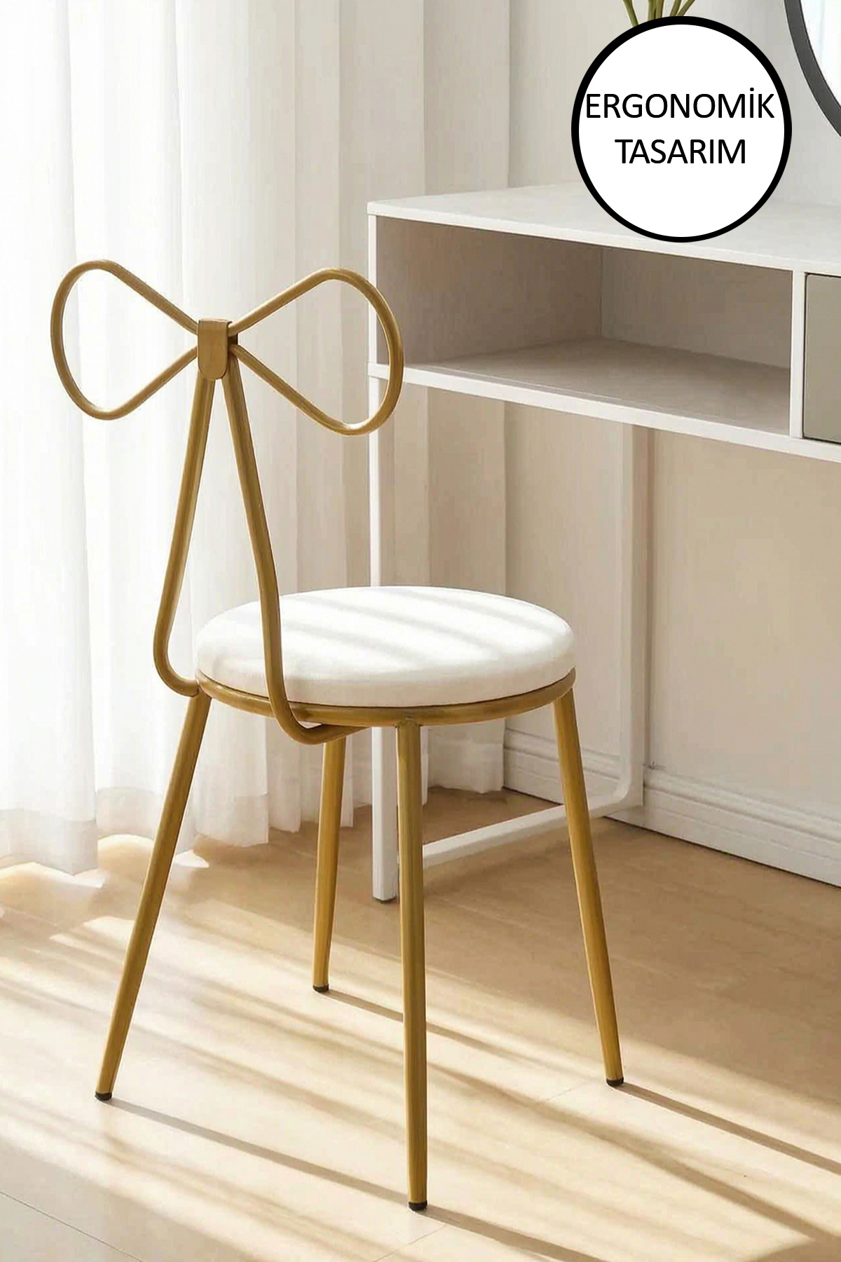 Fiorelle Bowtie Chair Makeup Chair Desk Chair Ergonomic Design Gold Chair