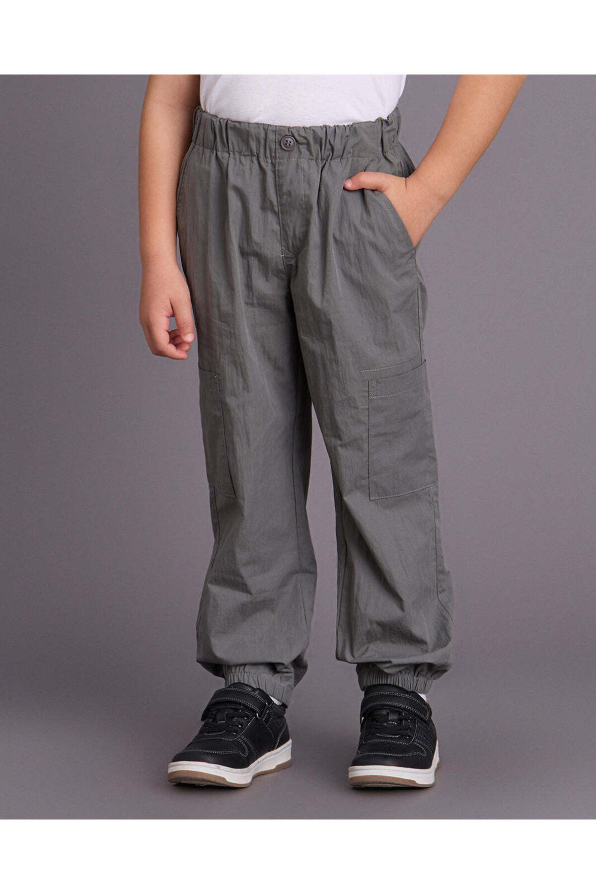 REDTAG Boys Grey Cargo Jogger Pants
