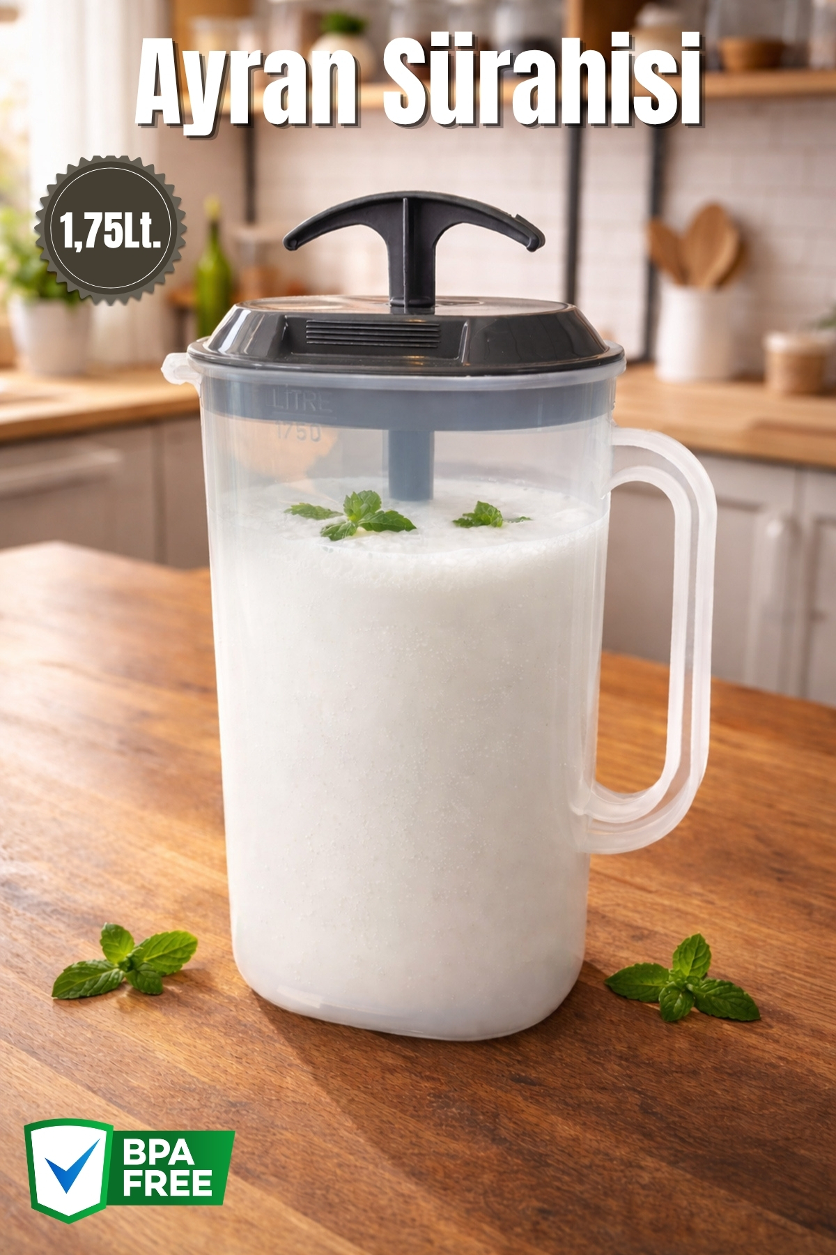 Anthracite Lid Scale Oval Buttermilk Jug 1.75 Lt. - Mixer - Scale
