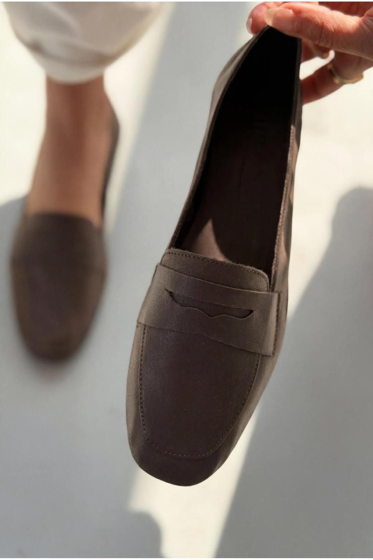 I Love Shoes Melniel Acıkahve Hakiki Deri Kadın Loafer görsel 2