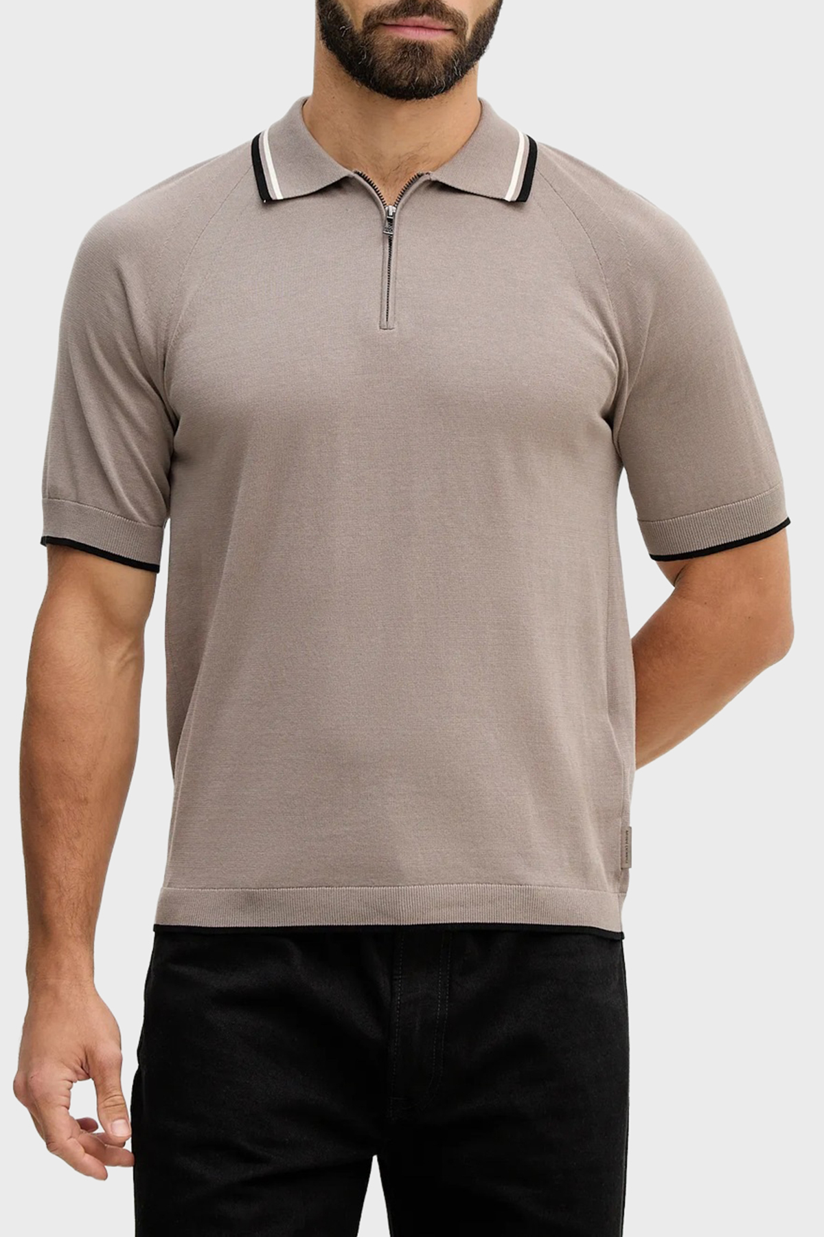 پولو شرت مردانه یقه دار ۱۰۰٪ پنبه ای سایز معمولی زیپ دار POLO XM001977 AF20139 U6107 آرمانی اکسچنج پولوشرت Armani Exchange